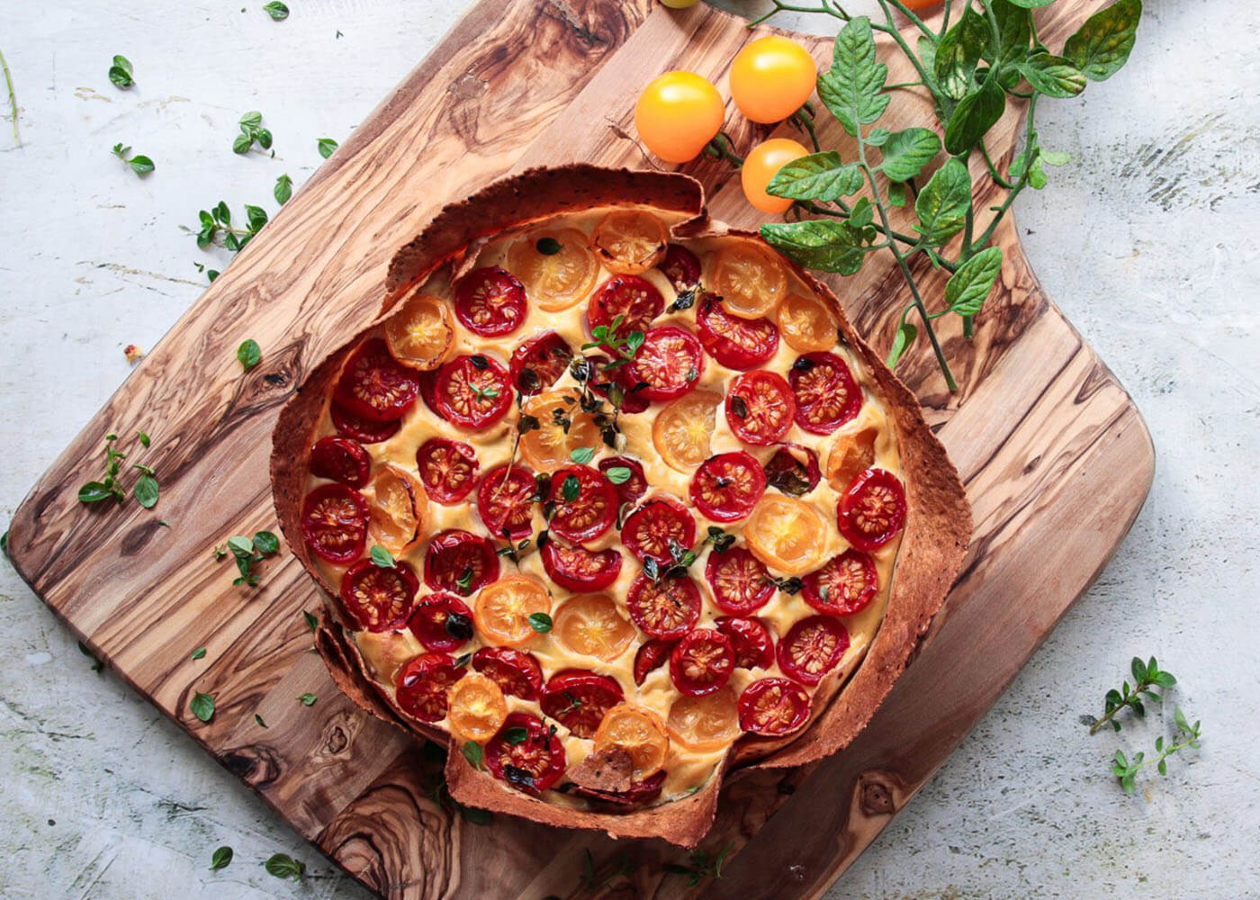 Tortilla Crust Tomato Tart
