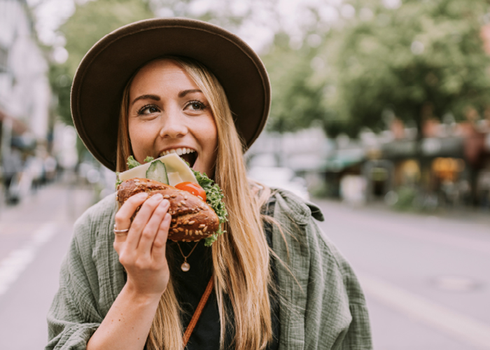 Girl eating BFree