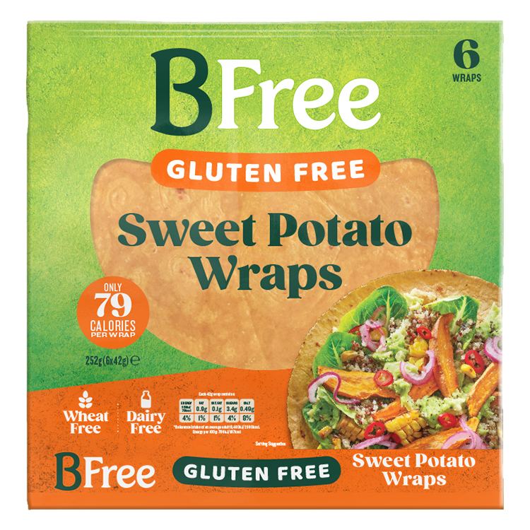 Gluten free sweet potato wraps BFree Foods packshot