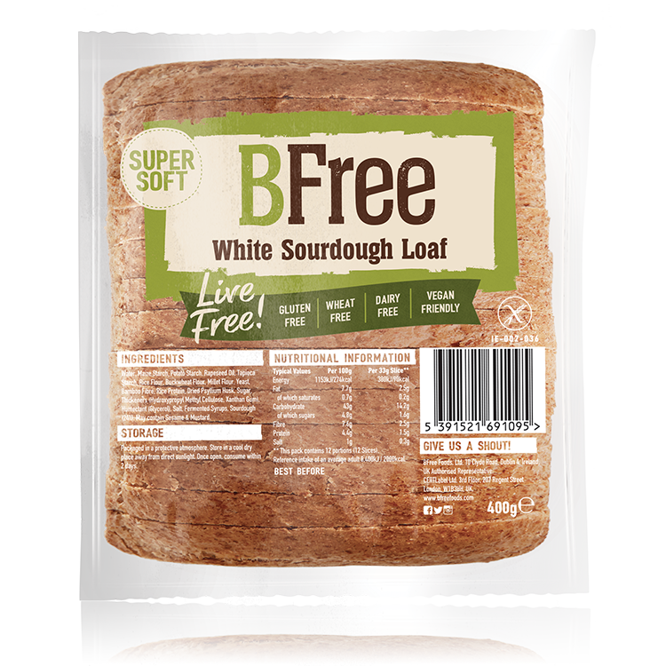Gluten Free White Sourdough loaf packshot