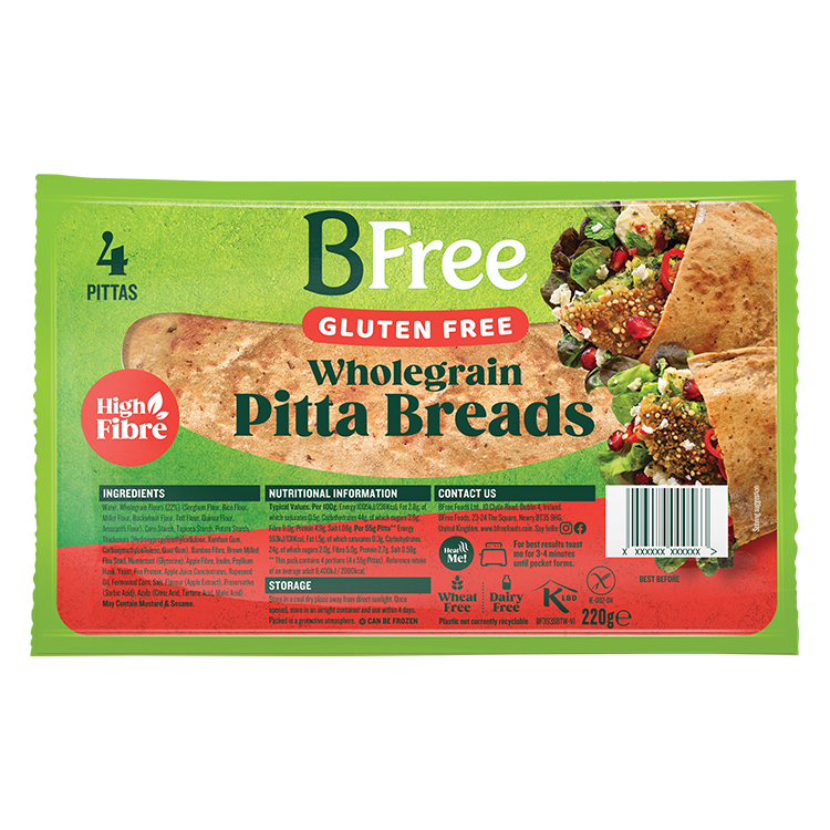 Whole Grain Gluten Free Pitta Bread