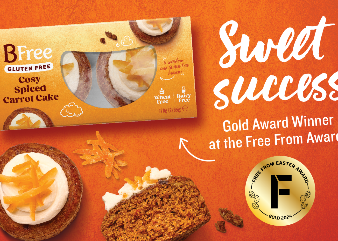 Gold award winning carrot cake free from food awards 2024