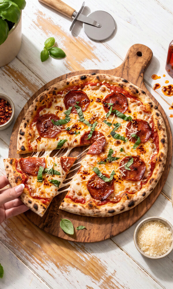 Gluten free pizza with pepperoni