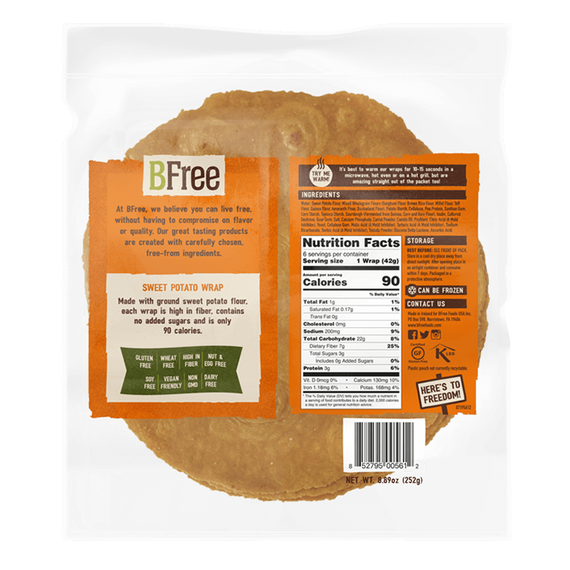 Sweet Potato Wraps BFree Foods USA
