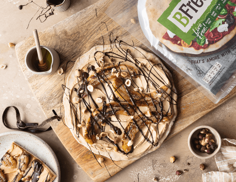 Vegan Salted Caramel Banana Pizza